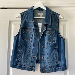 Loft brand, size Medium, blue denim vest